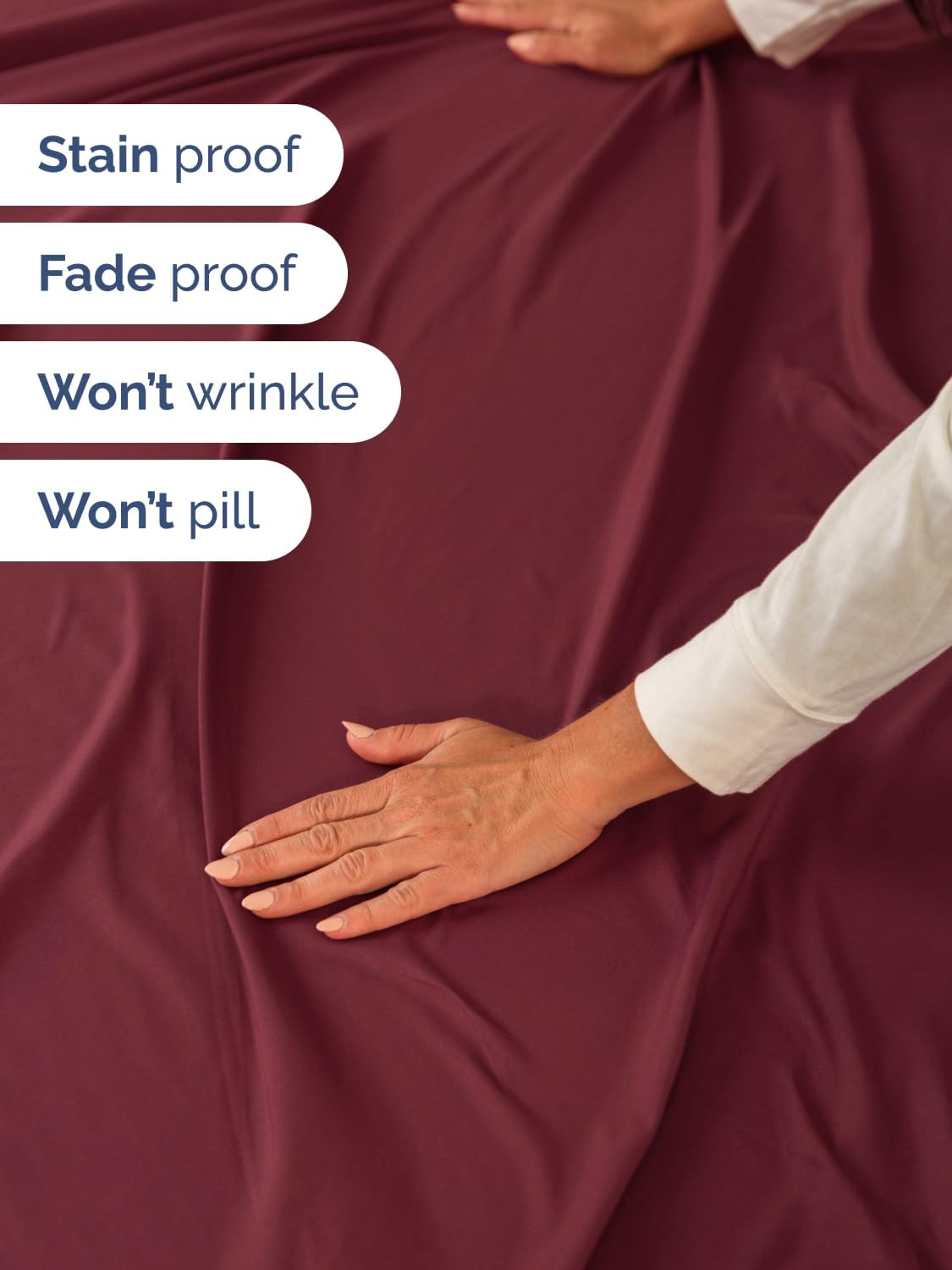CGK Extra Deep Twin Sheet Set - 4Pc Cooling Sheets - Burgundy