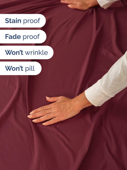 CGK Extra Deep Twin Sheet Set - 4Pc Cooling Sheets - Burgundy