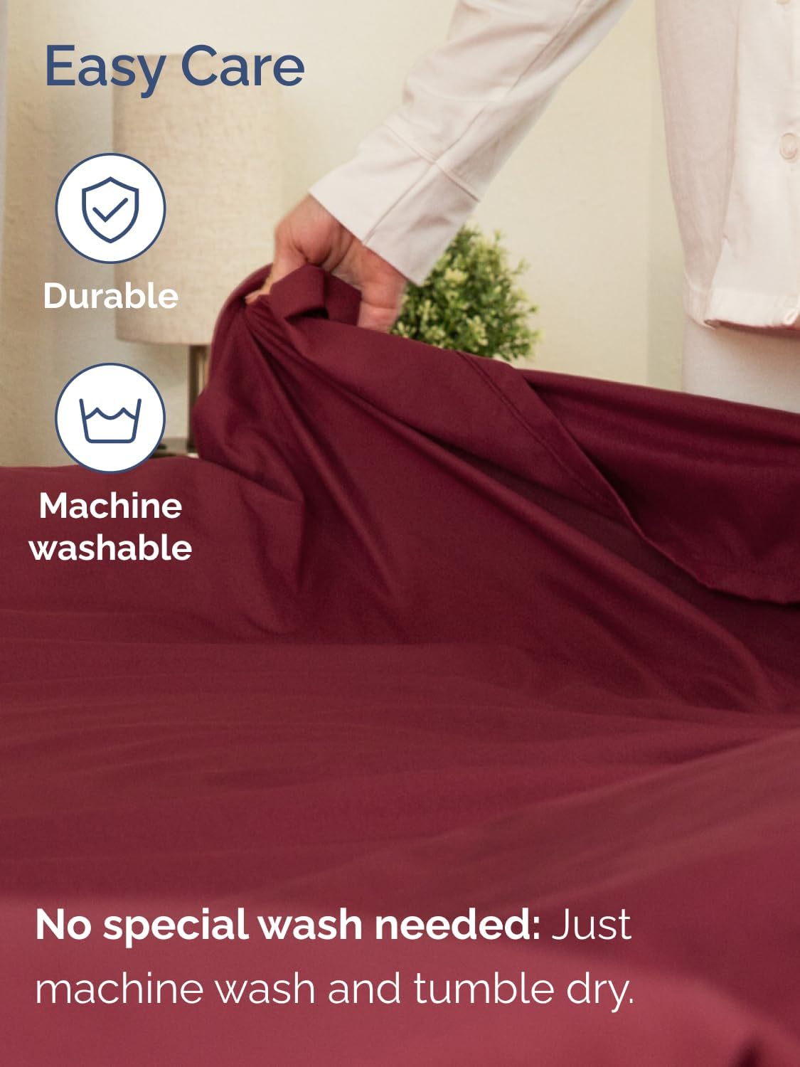 CGK Extra Deep Twin Sheet Set - 4Pc Cooling Sheets - Burgundy