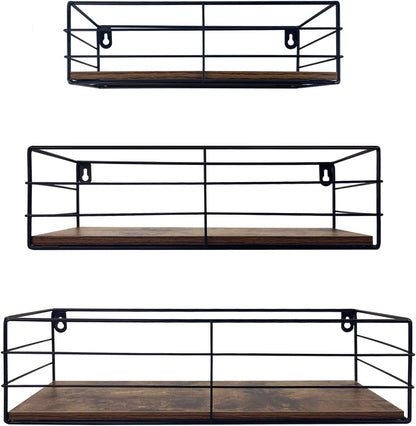 Floating Shelves Wall Mounted Set of 3, Hanging Storage Wall Shelf for Bathroom, Living Room, Bedroom, Kitchen Home