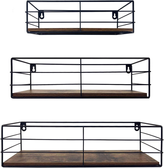 Floating Shelves Wall Mounted Set of 3, Hanging Storage Wall Shelf for Bathroom, Living Room, Bedroom, Kitchen Home